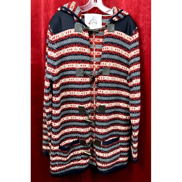 Sz BB3 Or BB4 M  L Black Fleece Merino Wool Toggle Coat Sweater Thom Browne Knit - Picture 1 of 5